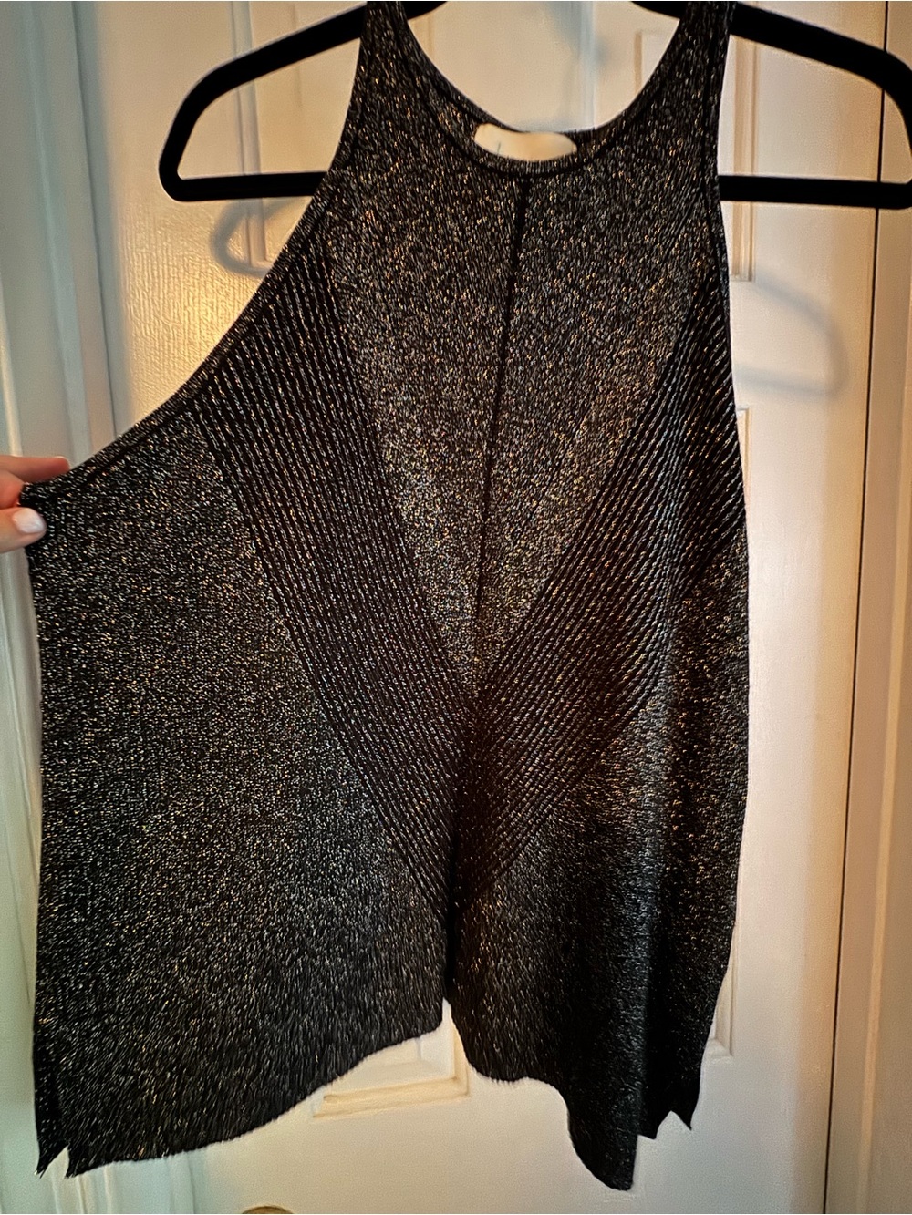 s Anthropologie Gemma metallic knit tank top 2x - Picture 4 of 7